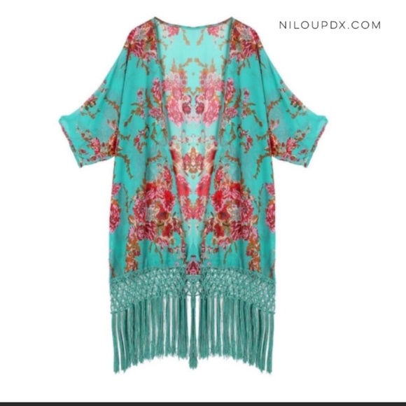 Chiffon Kimono with tassels - Picture 4 of 4